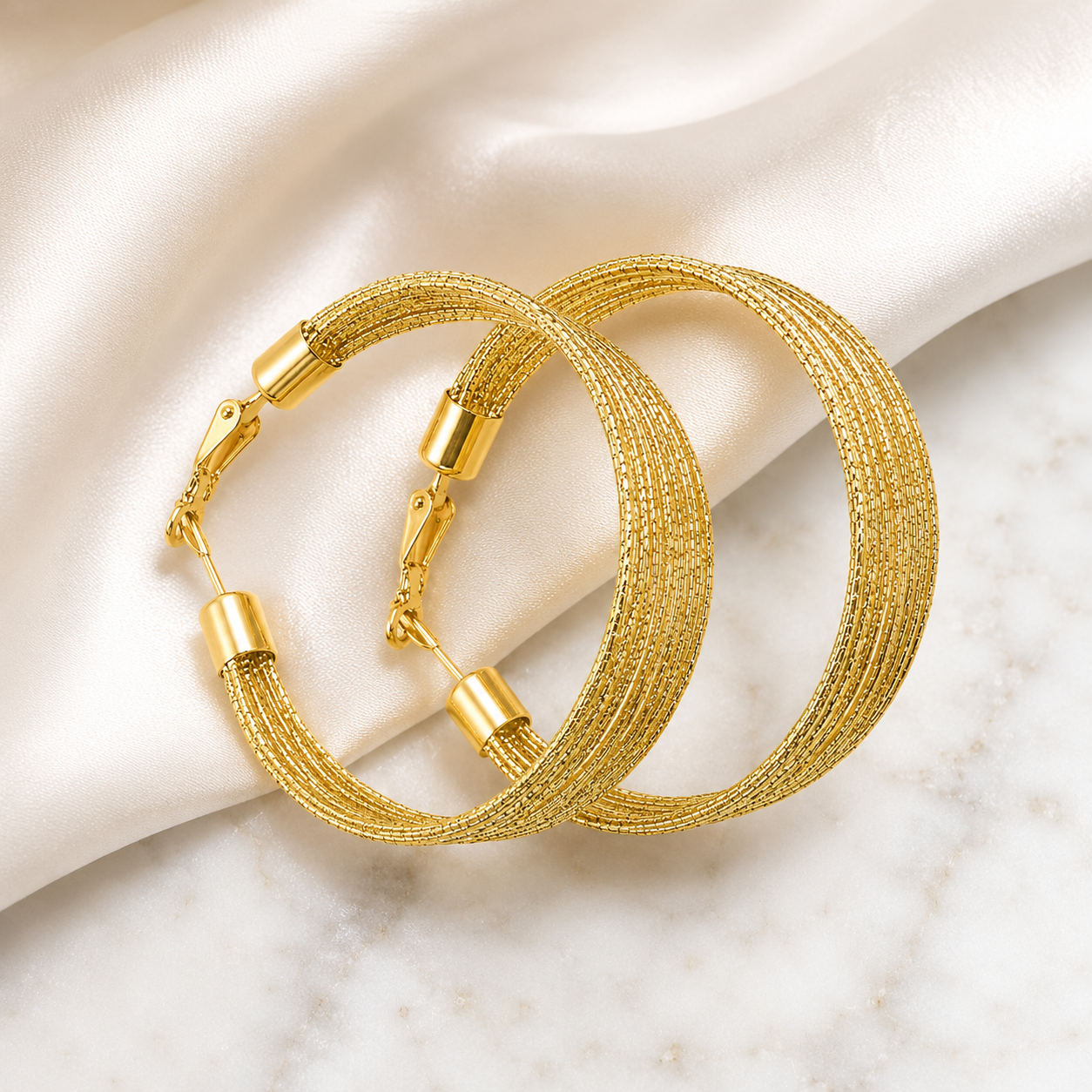 Aura Mesh Hoops Earrings for Women