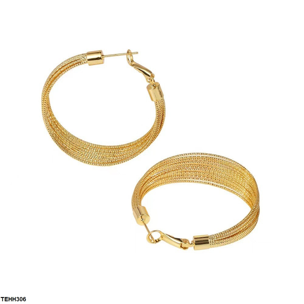 Wire Layered Hoops Pair